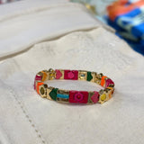 Orange Flower Candy Tile Bracelet
