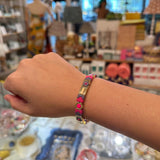 Purple Flower Candy Tile Bracelet