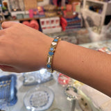 Blue Flower Candy Tile Bracelet