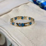Blue Flower Candy Tile Bracelet