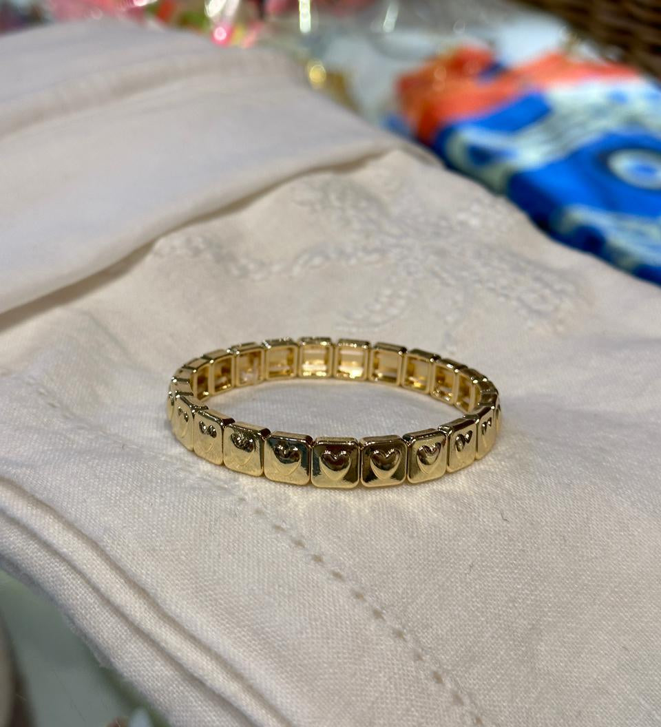 Gold Heart Tile Bracelet
