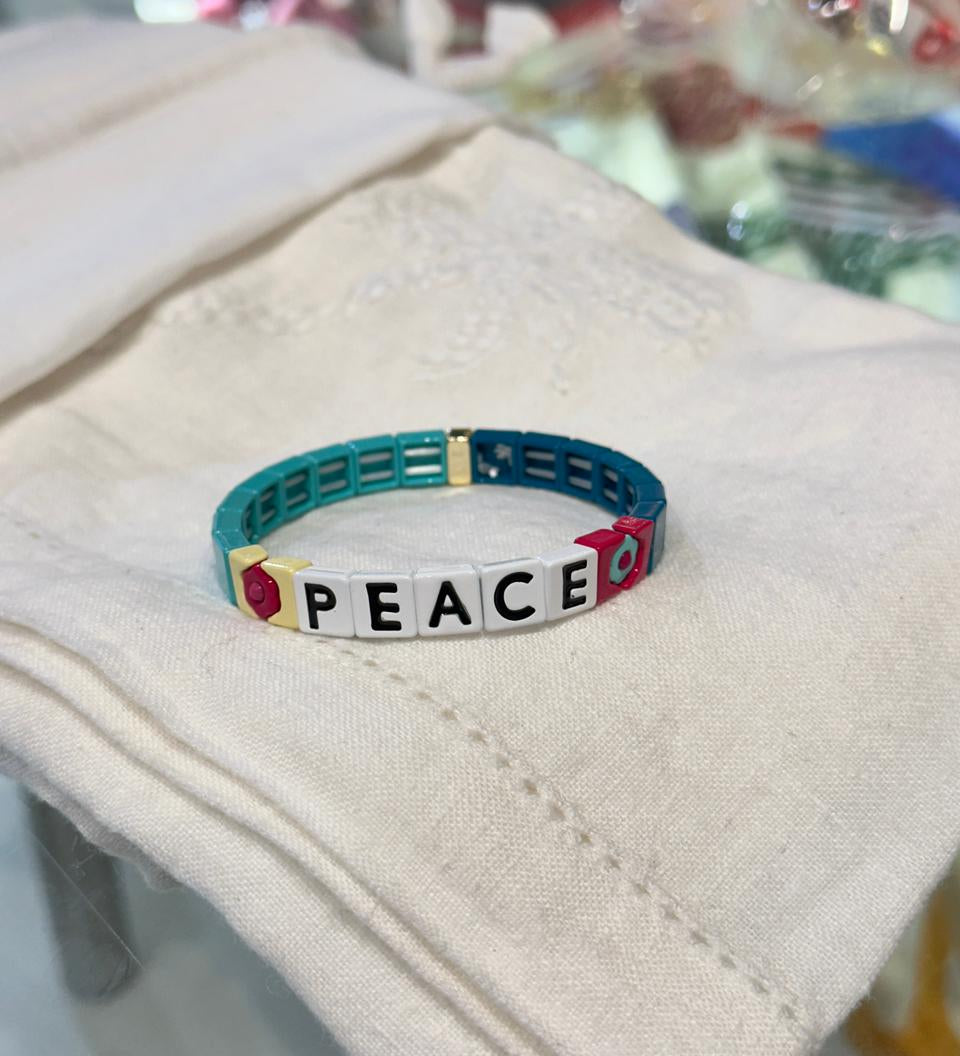 Peace Tile Stretch Bracelet