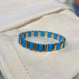 Blue Scalloped Tile Bracelet