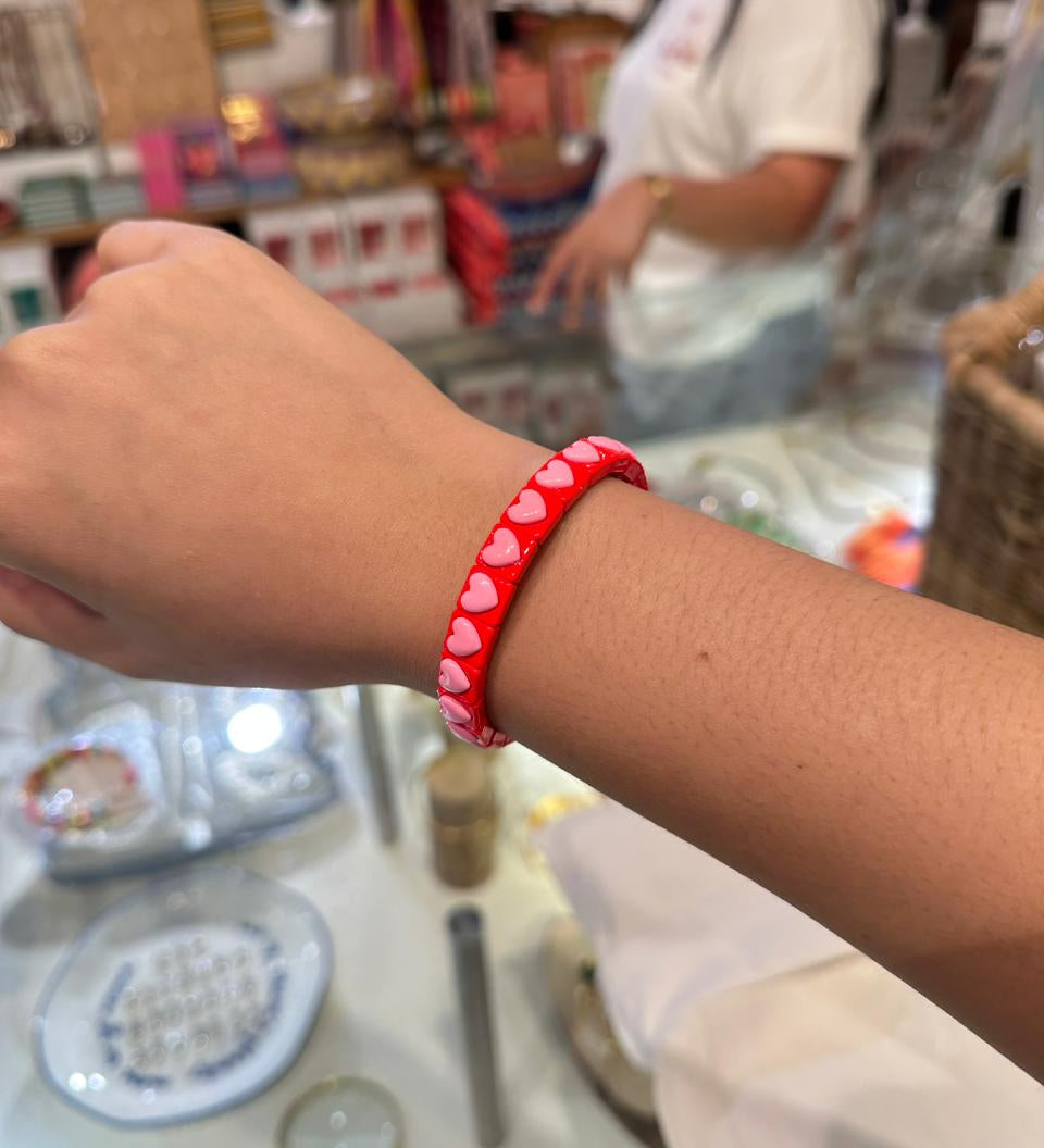 Red Heart Tile Bracelet