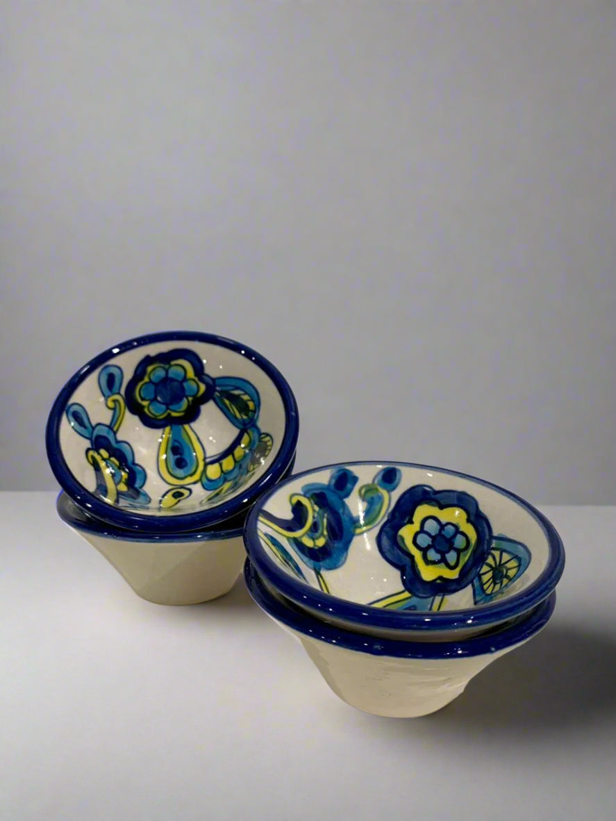 CERAMIC DIPPING SMALL BOWLS - MULTI COLORED