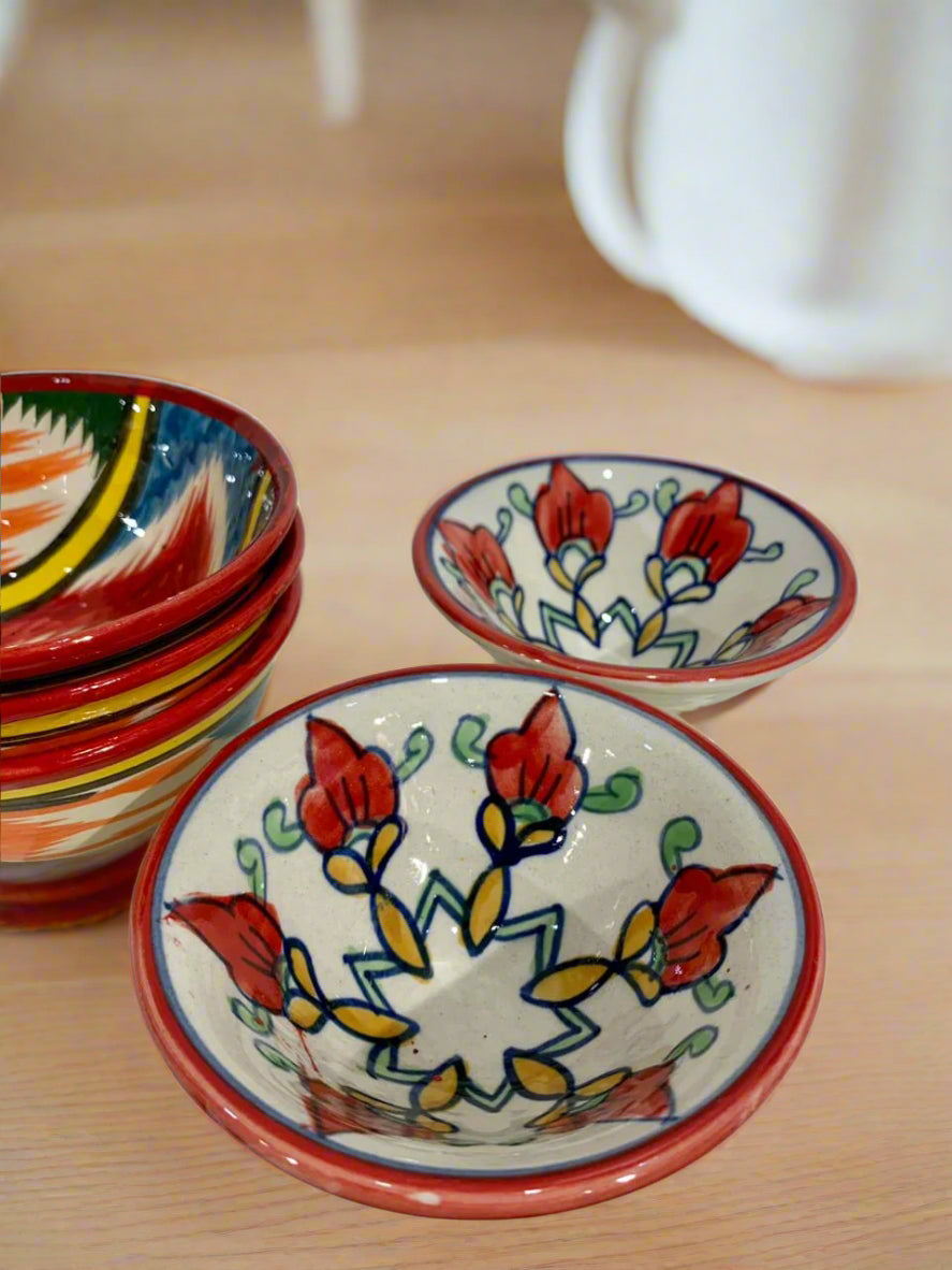 CERAMIC DIPPING SMALL BOWLS - MULTI COLORED