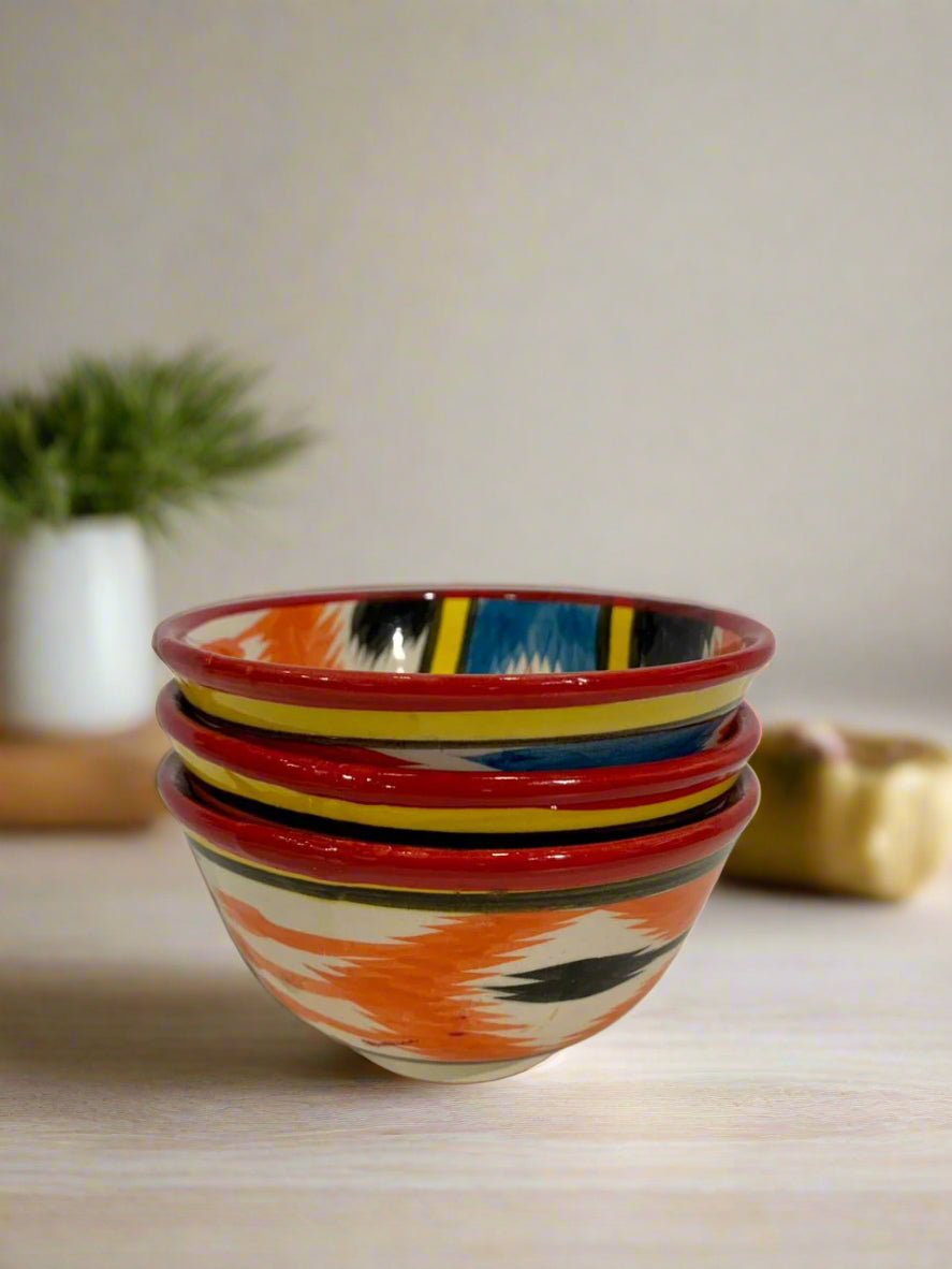 CERAMIC DIPPING SMALL BOWLS - MULTI COLORED