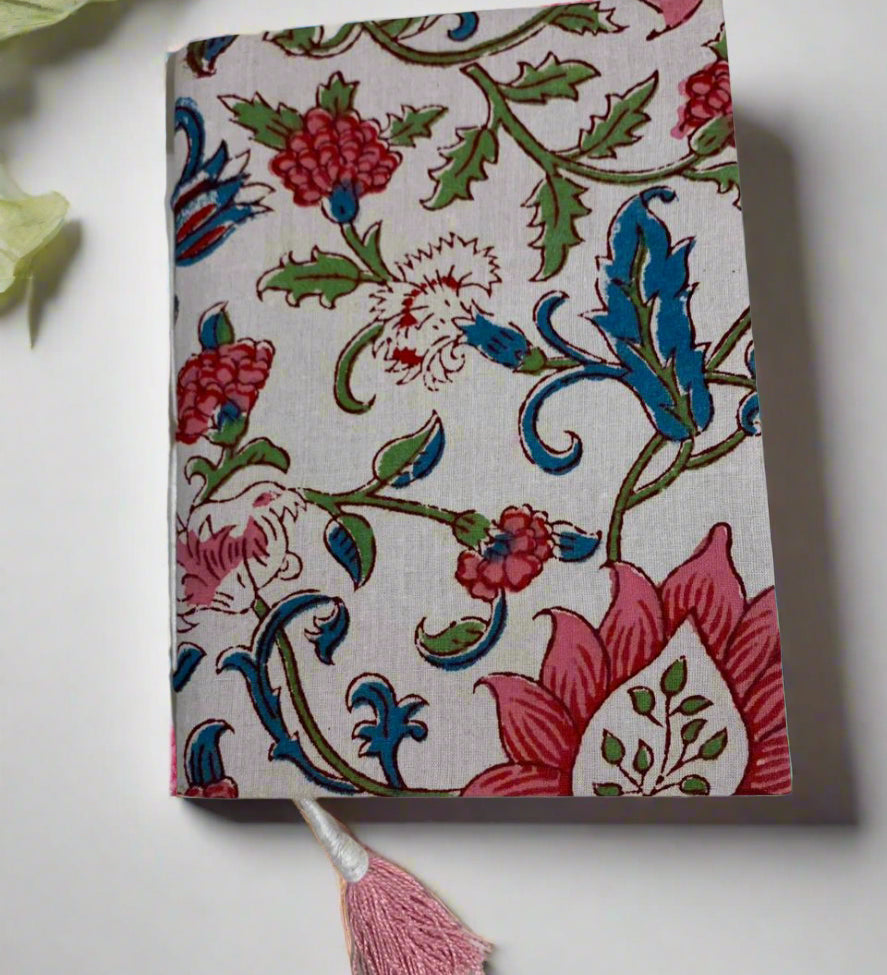 Handcrafted Fabric Cover Notebook with Tassel