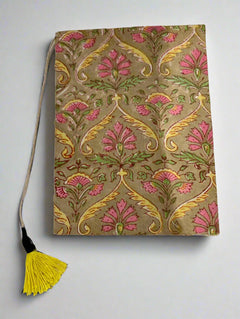 Handcrafted Fabric Cover Notebook with Tassel