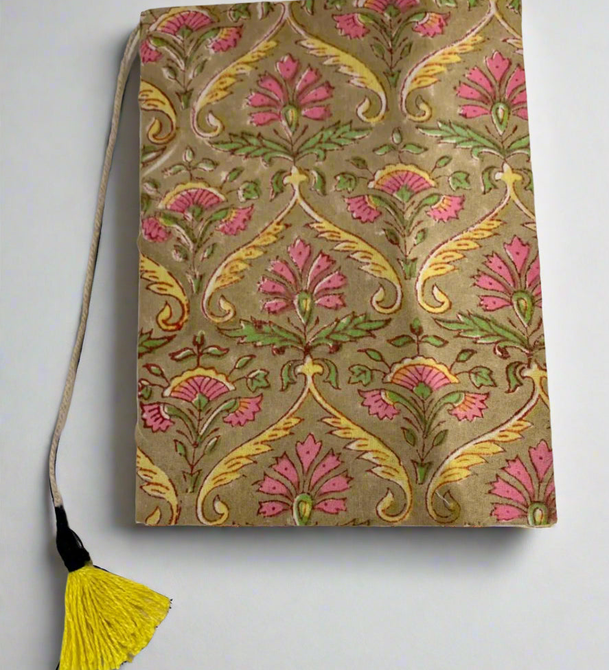Handcrafted Fabric Cover Notebook with Tassel