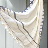 Afghan Organic Cotton Scarf - Blue