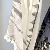 Afghan Organic Cotton Scarf - Grey