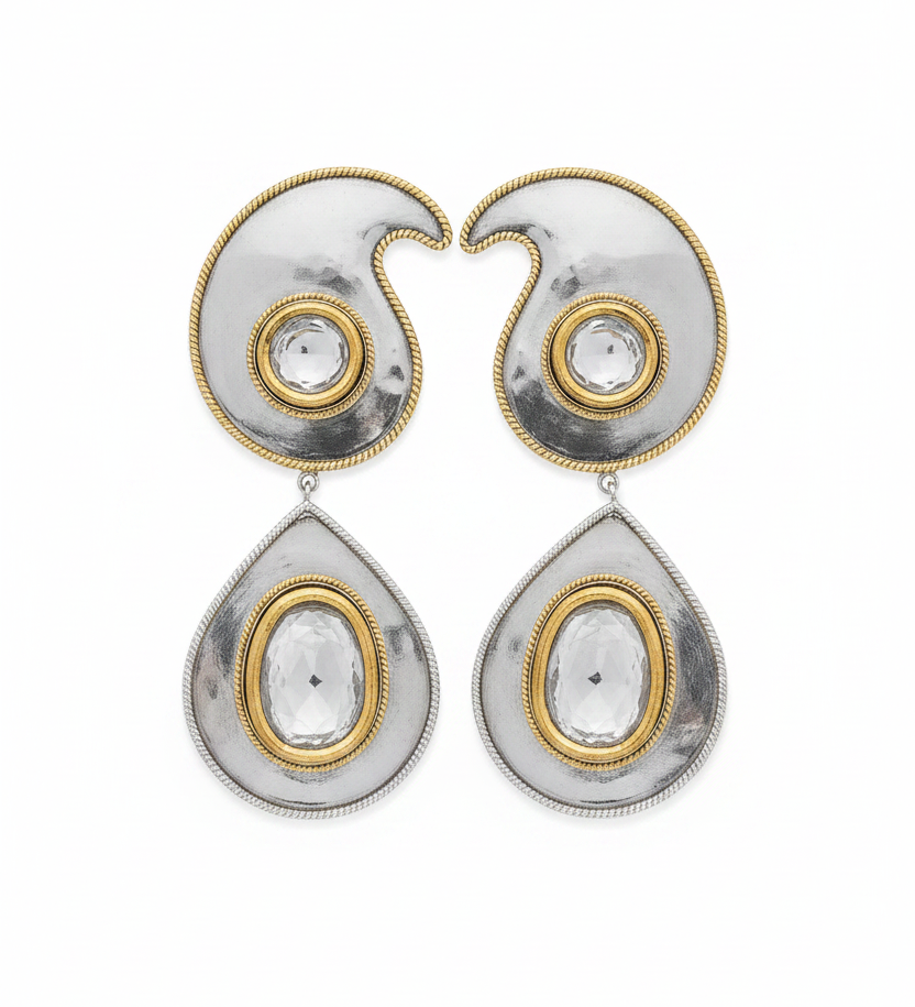 Polki Crescent Ear Cuff