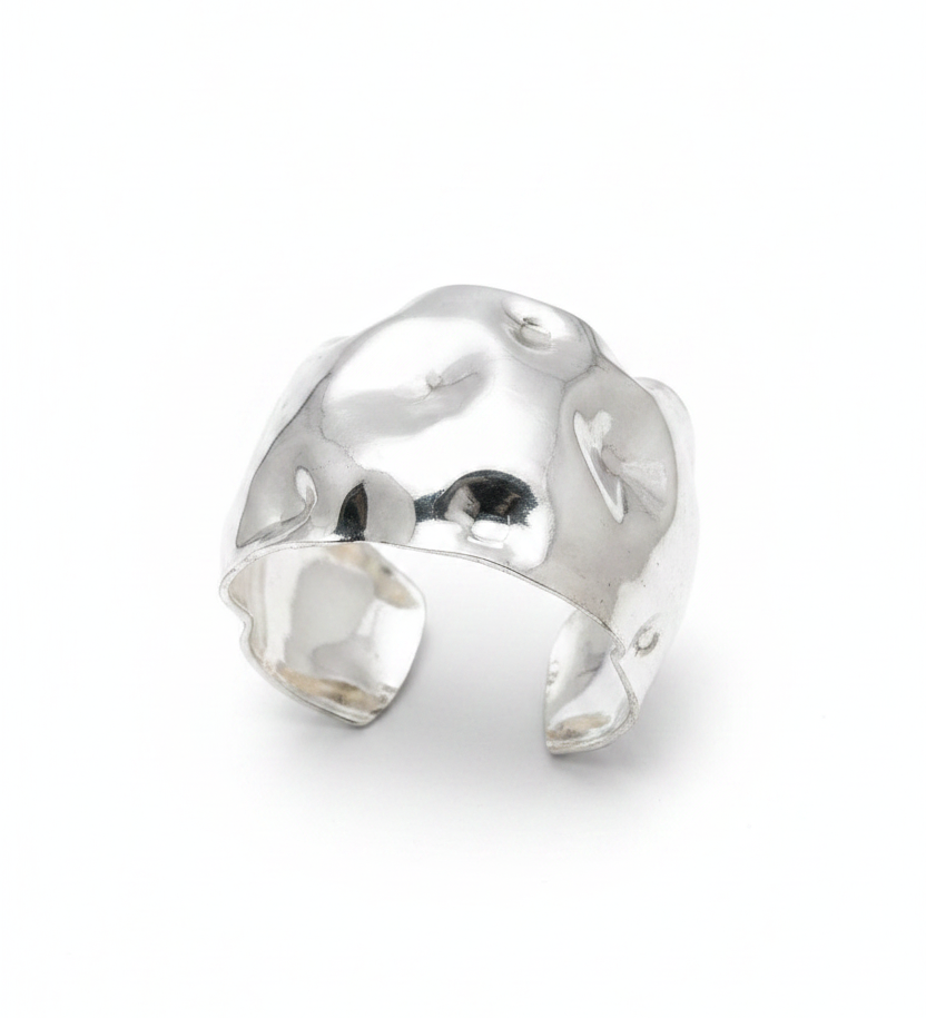 Sculpted Cuff Bracelet in Silver