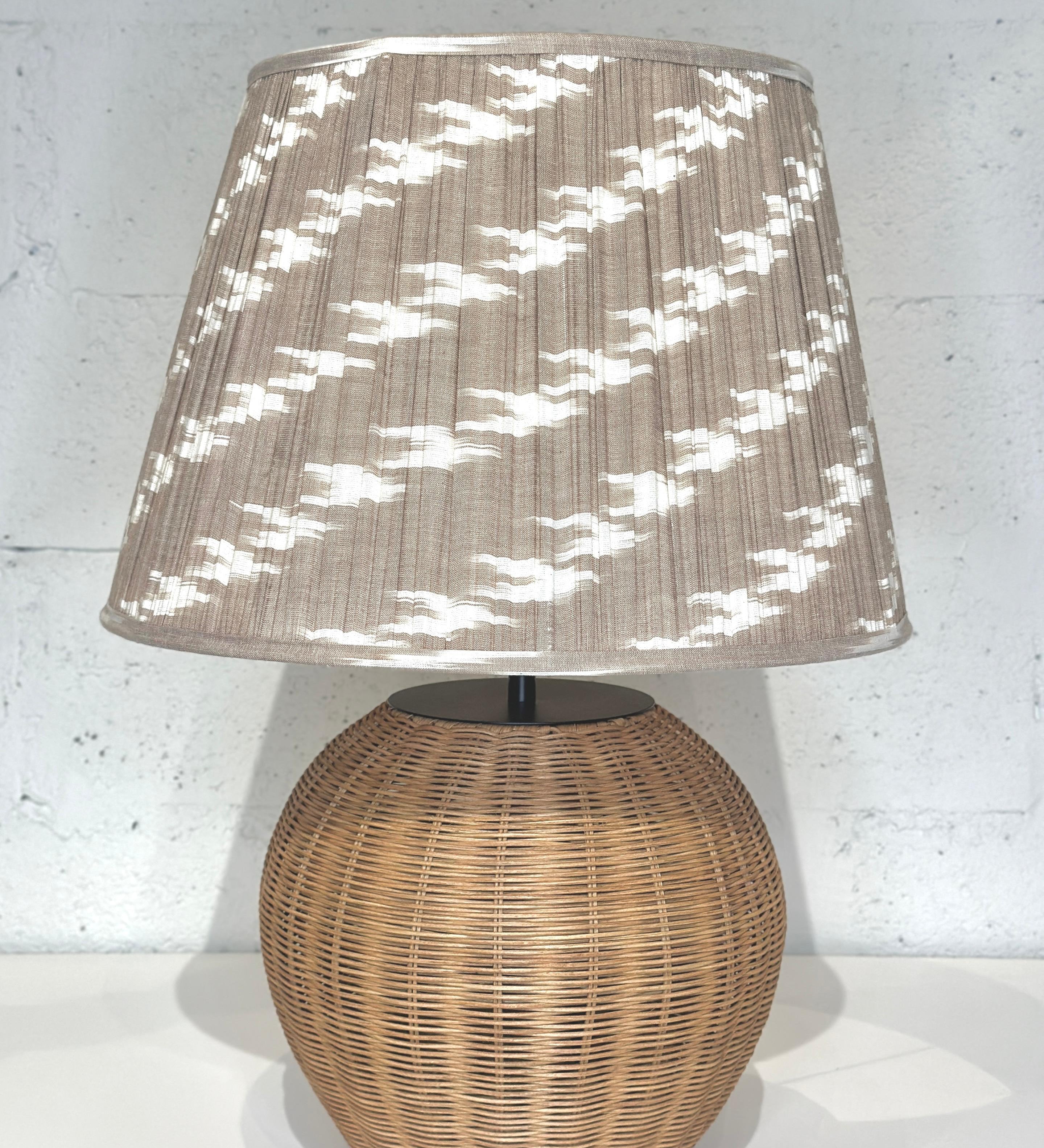 Bespoke Xlarge Drum Shade - Caramel Ikat