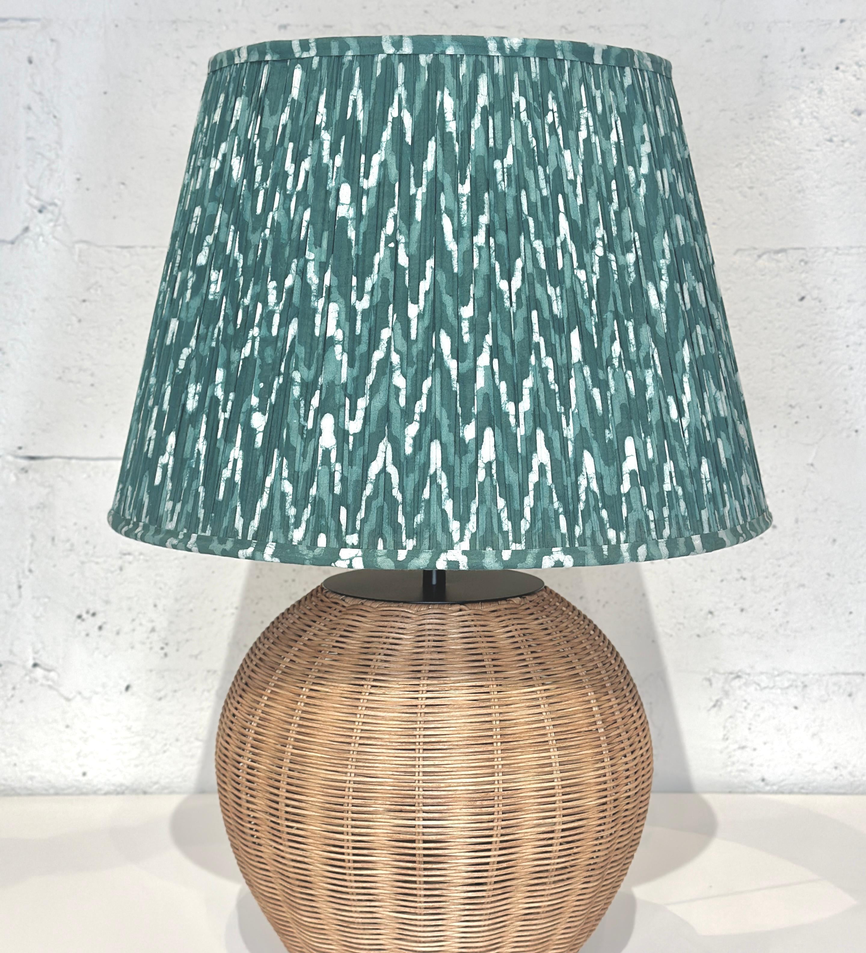 Bespoke Xlarge Drum Shade - Sage Ikat