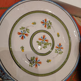 Floral Hand-Painted Plate - Antique French Peasant Plate