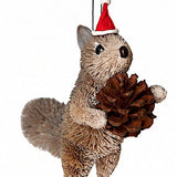 Christmas Ornament - Squirrel Grey with Hat