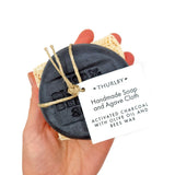 Charcoal Olive Oil Soap with Agave Cloth
