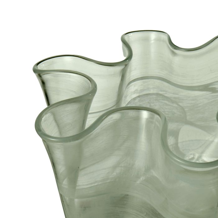 WAVY VASE WITH MARBLE EFFECT - GREEN