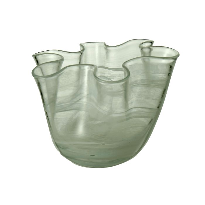 WAVY VASE WITH MARBLE EFFECT - GREEN
