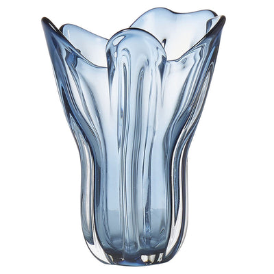 WAVY GLASS VASE - BLUE