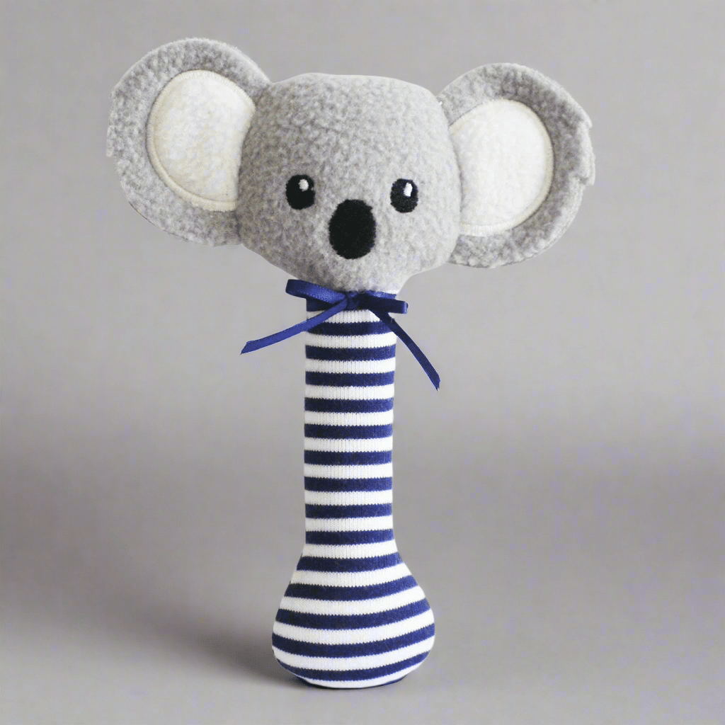 BABY KOALA STICK RATTLE - NAVY - GEORGES of Dubai