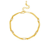 Gold Chain & Dotted Crystals Bracelet