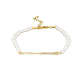 Gold Bar Pearl Bracelet