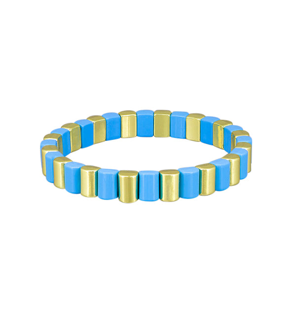 Blue Scalloped Tile Bracelet
