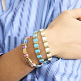 Blue Scalloped Tile Bracelet