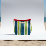 Accessory Pouch - Red Binding - Blue/Green Stripe