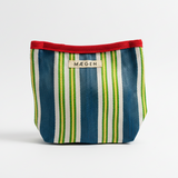 Accessory Pouch - Red Binding - Blue/Green Stripe