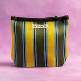 Accessory Pouch - Chocolate Binding - Yellow/Olive Stripe
