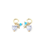 Blue Stripe Heart Huggie