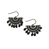 Black Fan Tinkled Earring