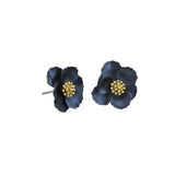 Navy Pansy Earring