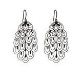 Black Peacock Filigree Earring