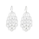 Silver Peacock Filigree Earring