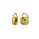 Gold Emerald Selena Earring