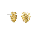 Gold Monstera Earring