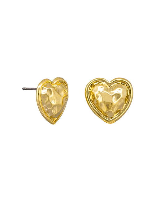 GOLD EDGED HEART EARRING