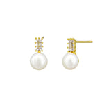 Baguette Crystal and Pearl Earring