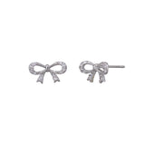 Silver Crystal Bow Earring