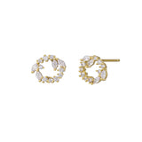 Gold Crystal Floret Earring
