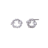 Silver Crystal Floret Earring