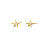 Gold Crystal Starfish Earring