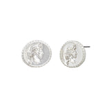 Silver Lizzy Coin Earring