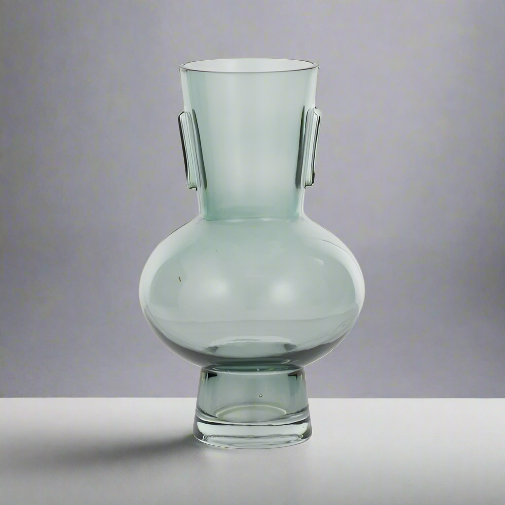 BERGEN GLASS VASE - STEEL BLUE