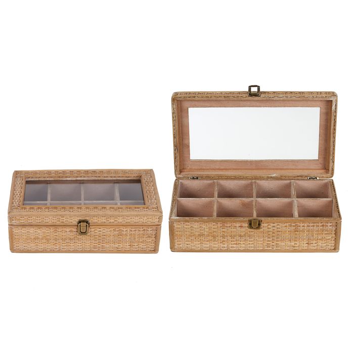 RAYNA RATTAN JEWELLERY BOX - MEDIUM